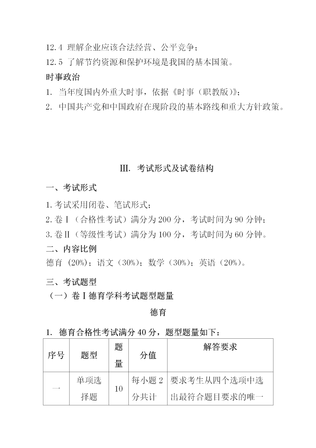 福建中職學(xué)考大綱：《植物生產(chǎn)與環(huán)境》